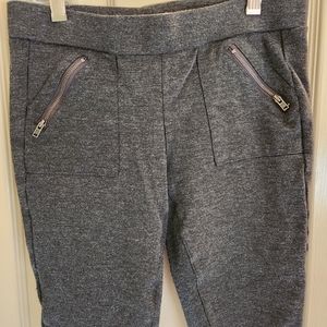 Pull On pants charcoal grey sz 14 zip pockets skinny leggings